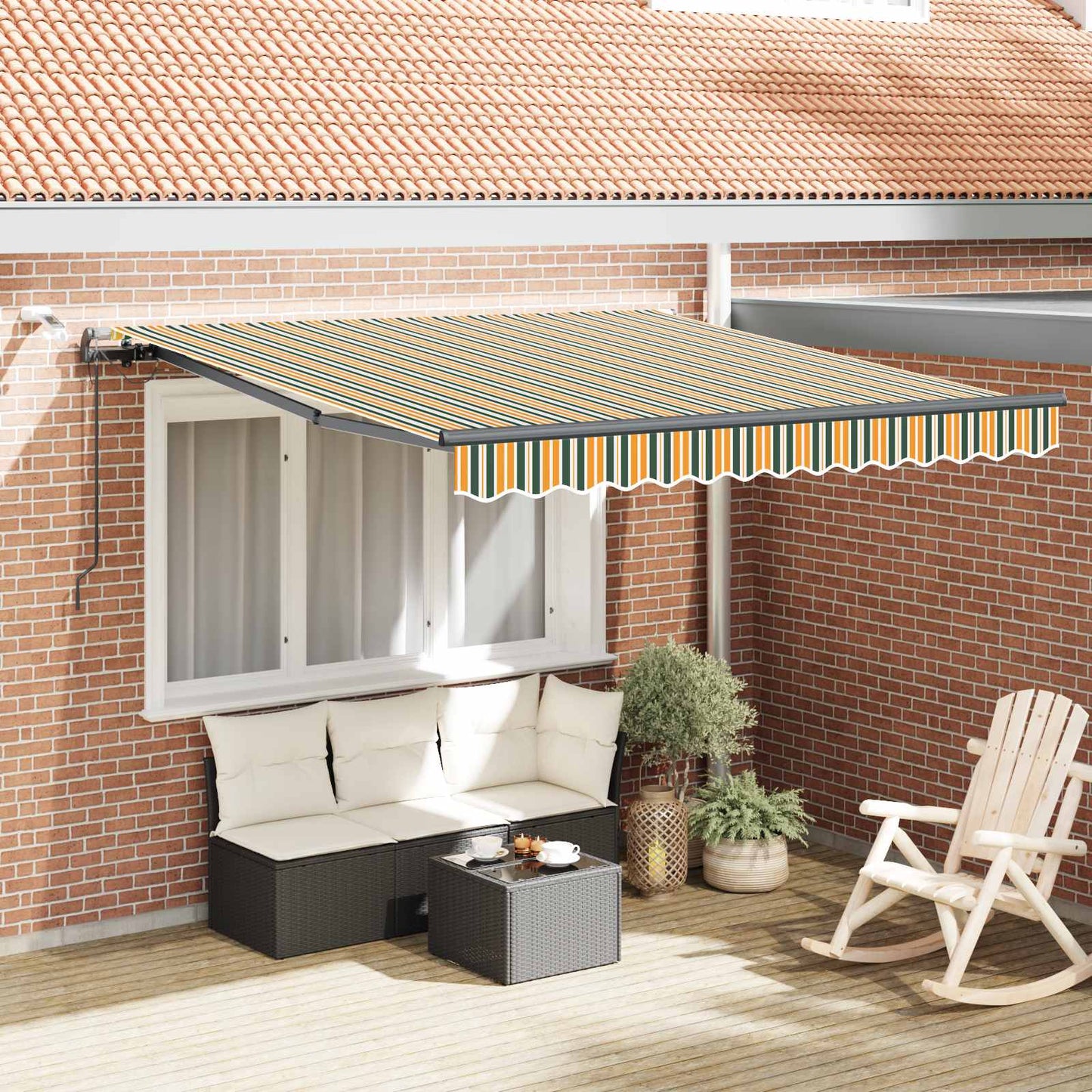 Markisenstoff mit Grün und Gelb 300 x 250 cm Polyester