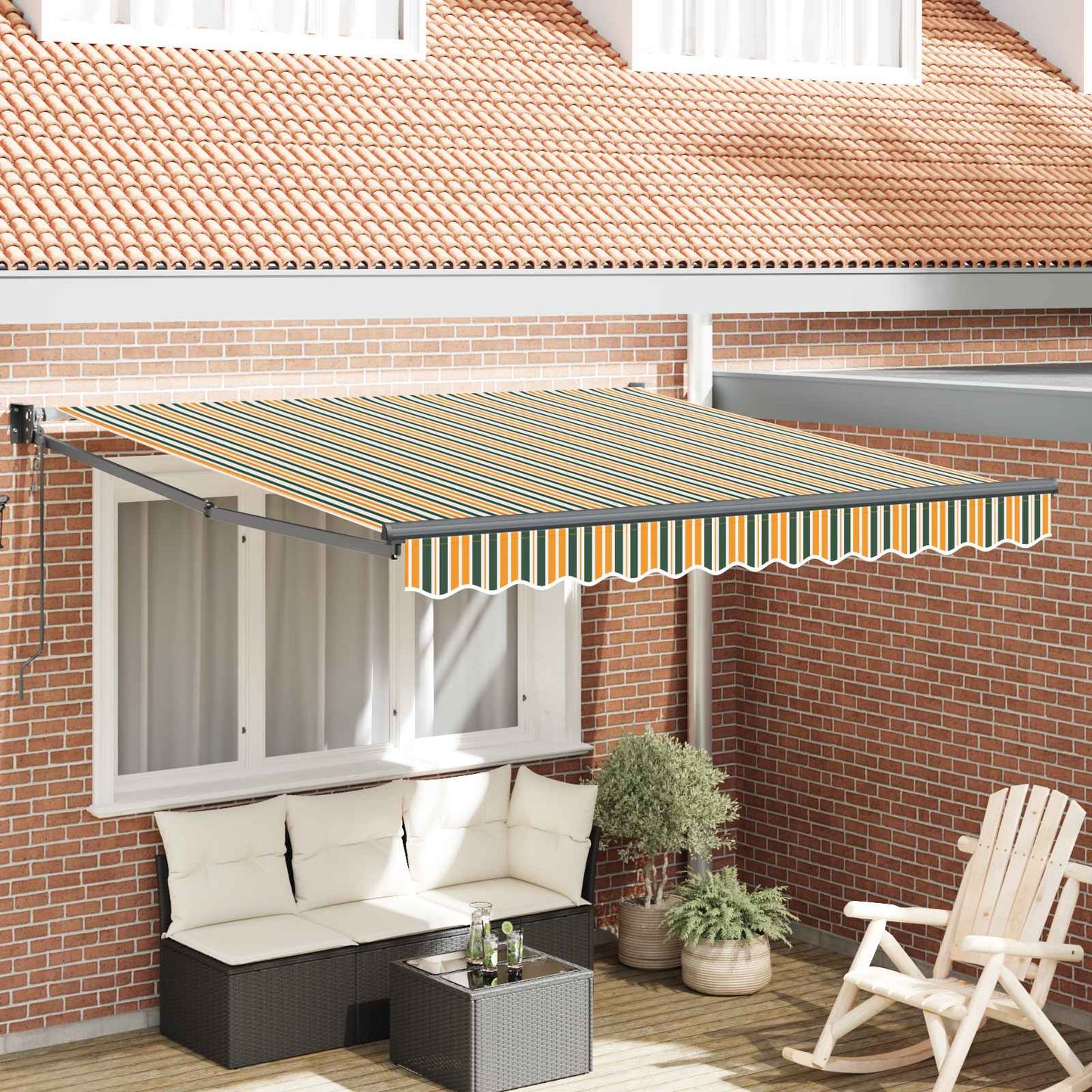 Markise Grün und Gelb 300 x 250 x 165 cm Polyester