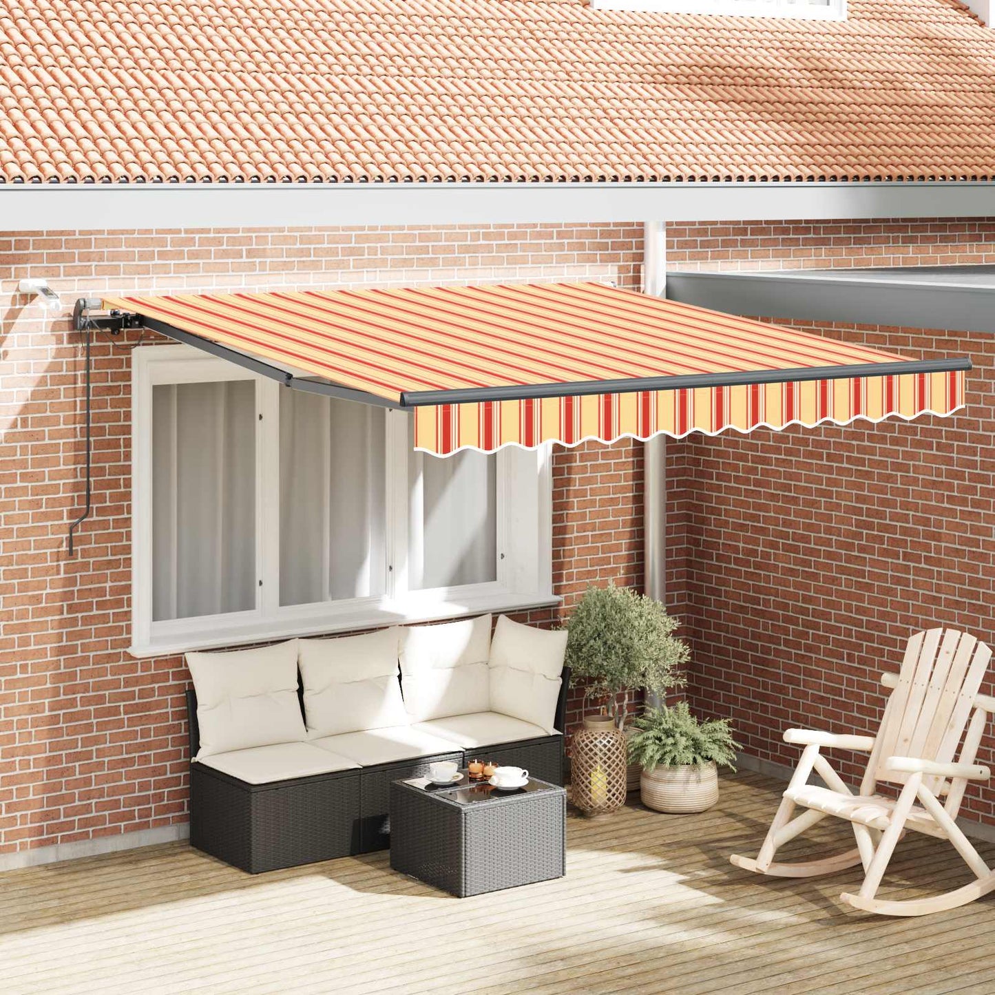 Markisenstoff mit Gelb und Orange 350 x 250 cm Polyester