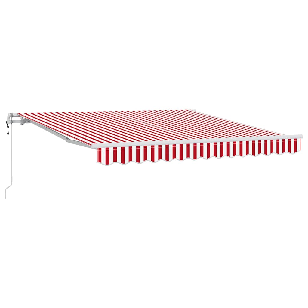Elektrische ausziehbare Markise Rot und Weiß 350 x 250 cm