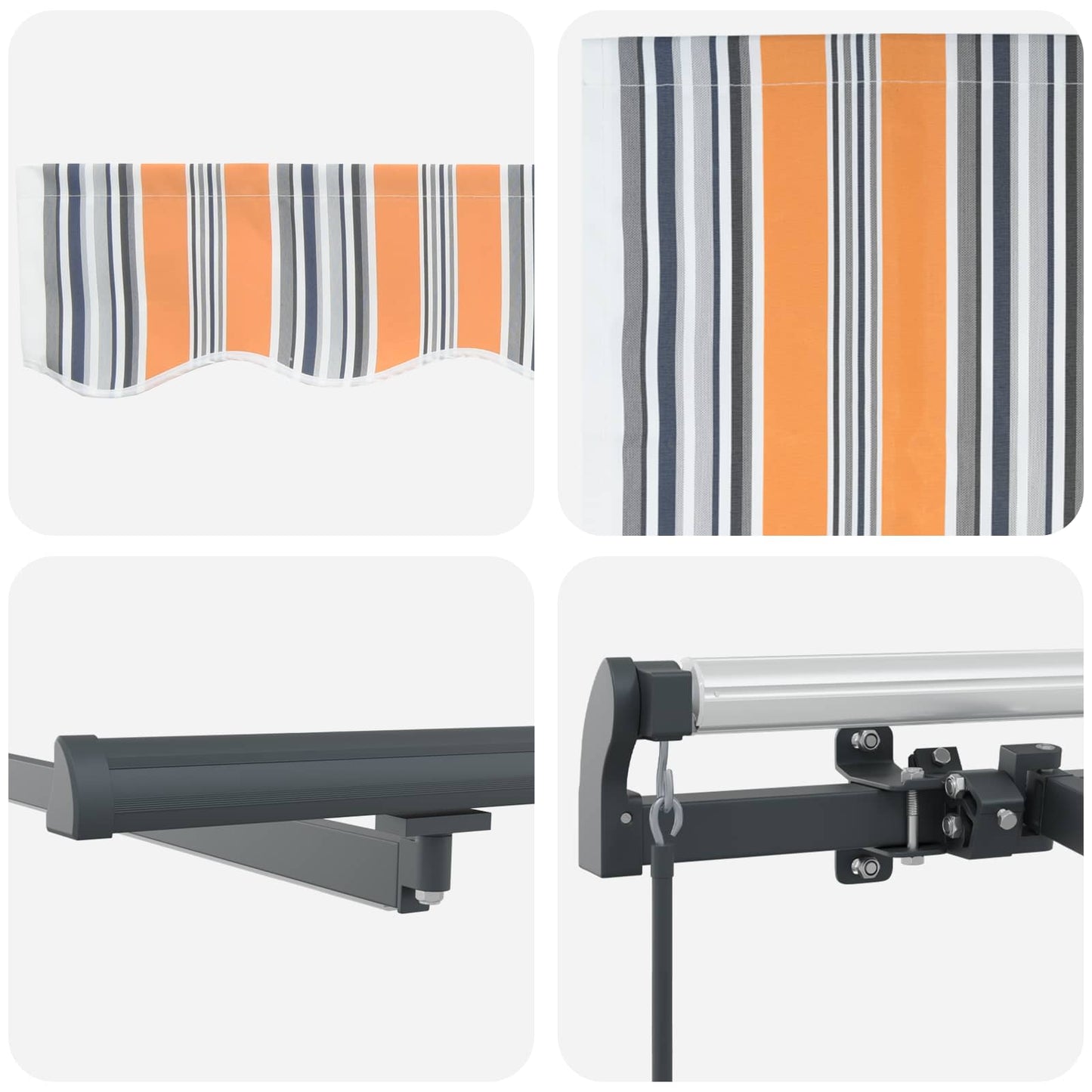 Einziehbare Markise Mehrfarbig 350 x 250 cm Stoff