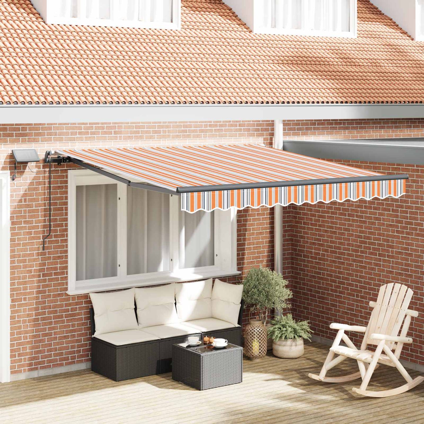 Einziehbare Markise Mehrfarbig 350 x 250 cm Stoff