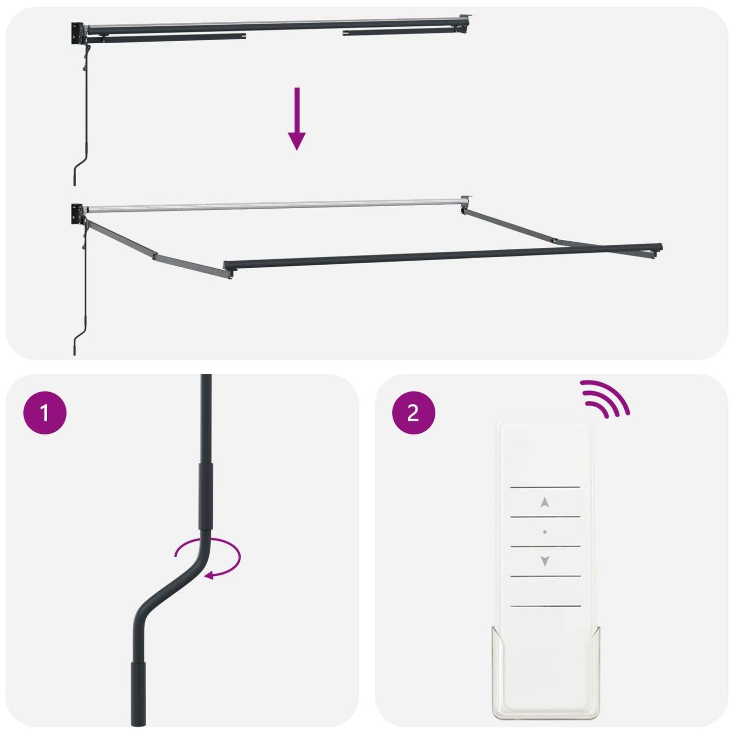 Einziehbare Markise Mehrfarbig 350 x 250 cm