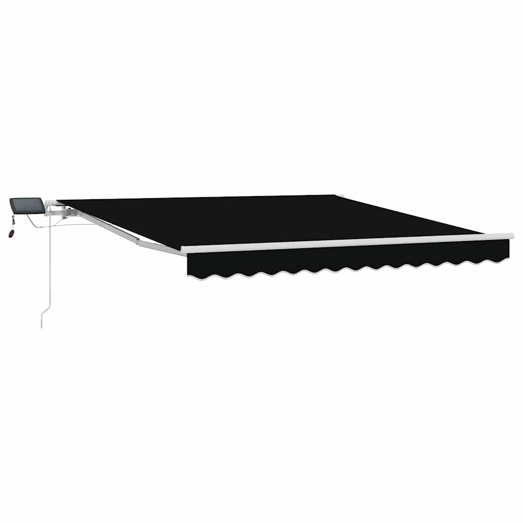 Einziehbare Markise Schwarz 350 x 250 cm Stoff und Stahl