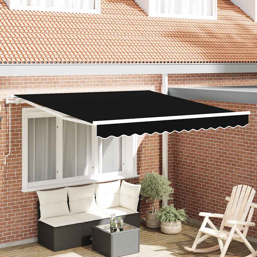 Elektrische ausziehbare Markise Schwarz 350 x 250 cm