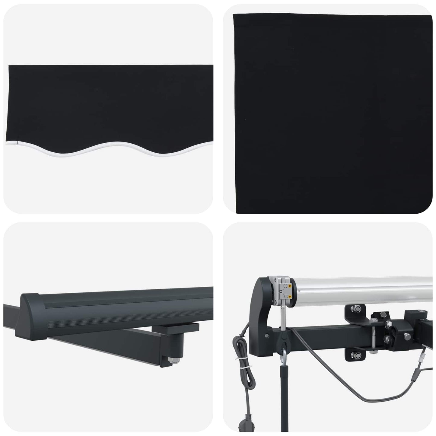 Markisenstoff mit Schwarz 350 x 250 cm Polyester