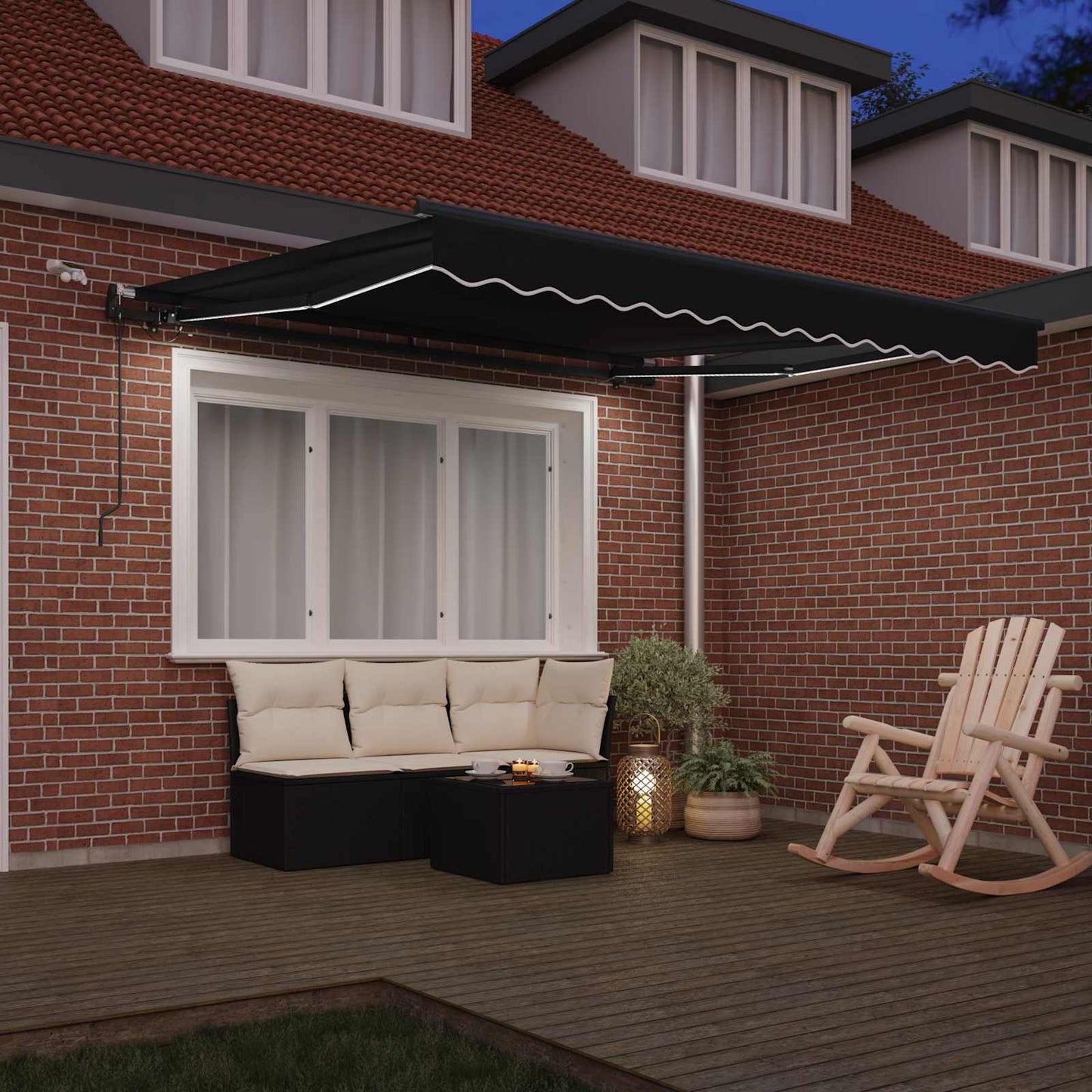 Markisenstoff mit Schwarz 350 x 250 cm Polyester