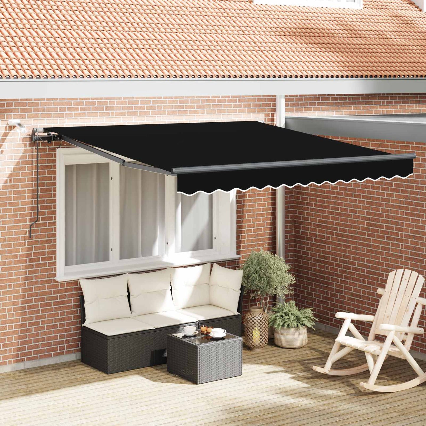 Markisenstoff mit Schwarz 350 x 250 cm Polyester