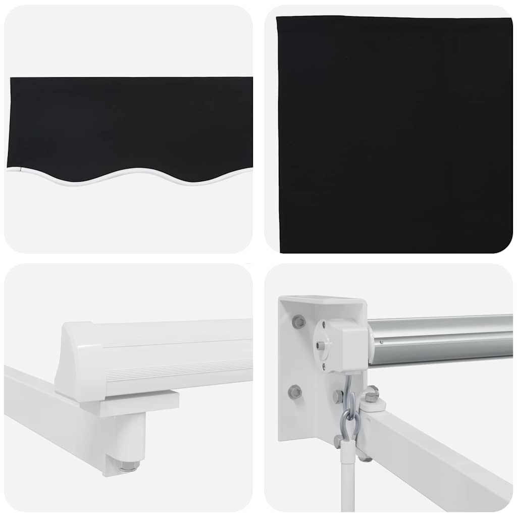 Einziehbare Markise Schwarz 350 x 250 cm