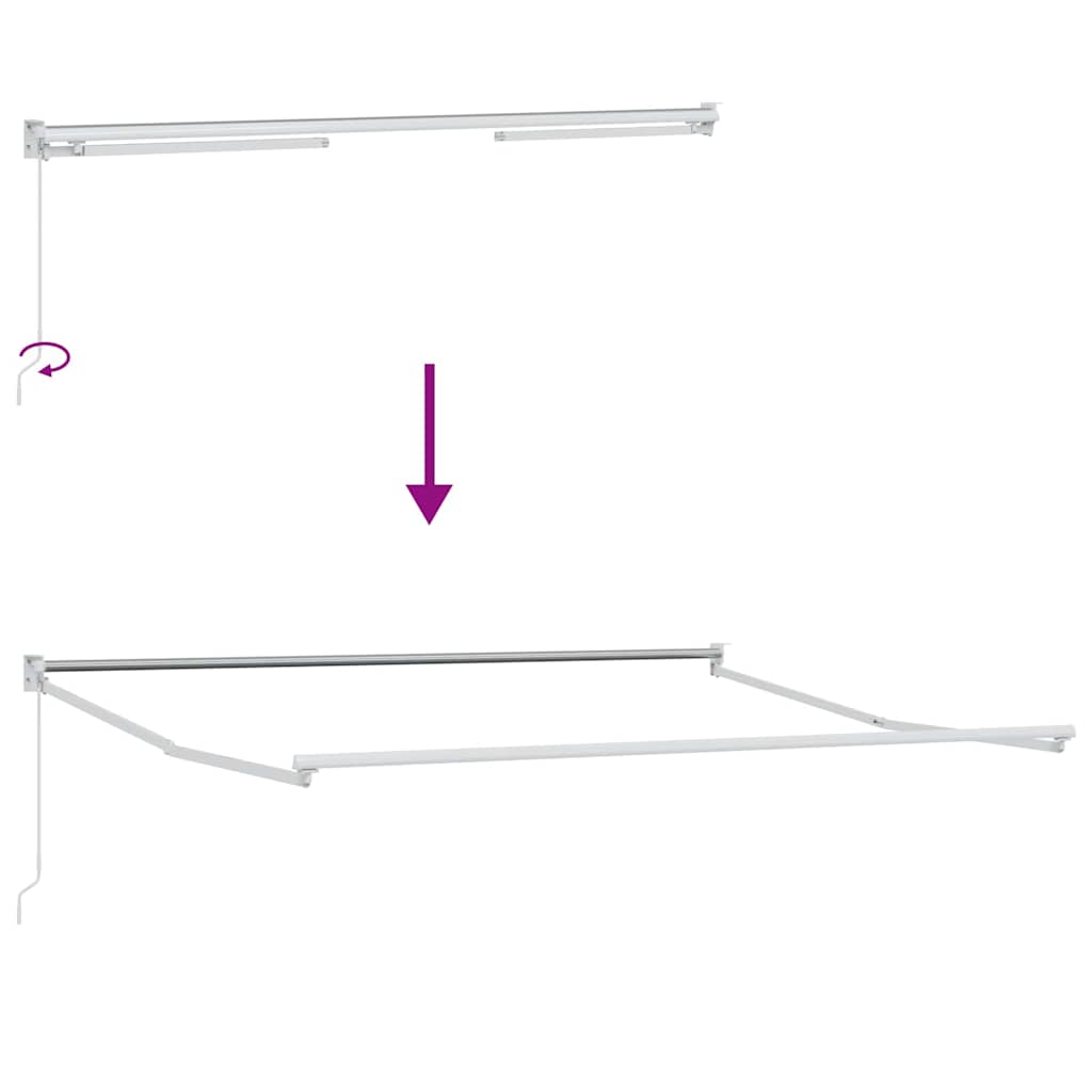 Einziehbare Markise Schwarz 350 x 250 cm