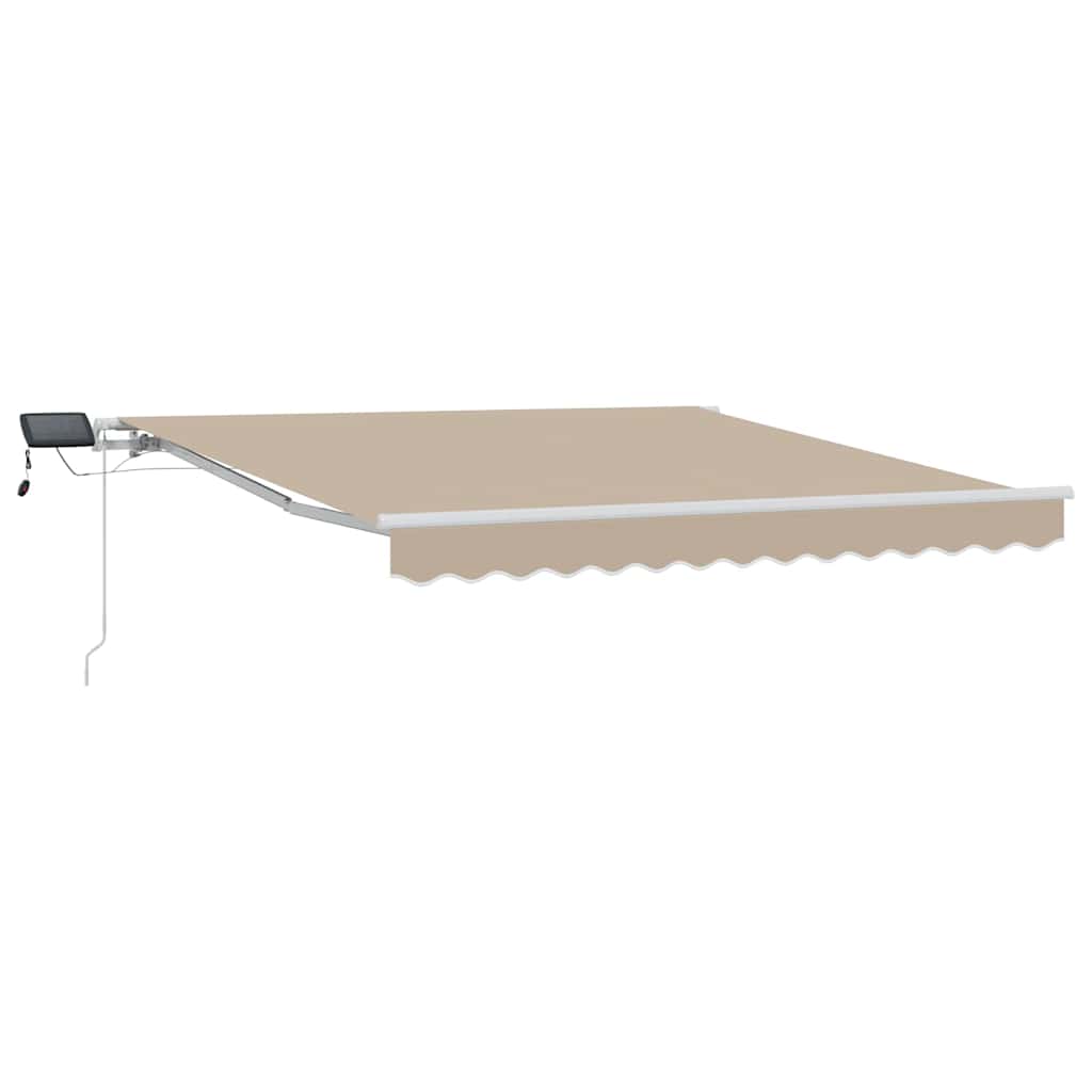 Einziehbare Markise Beige 350 x 250 cm Stoff und Stahl