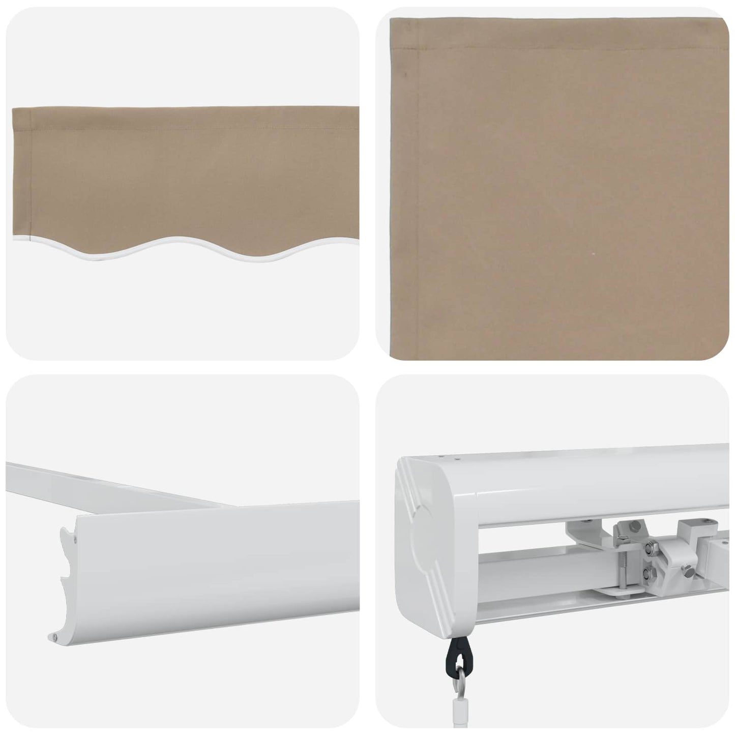 Einziehbare Markise Beige 350 x 250 cm Stoff und Metall