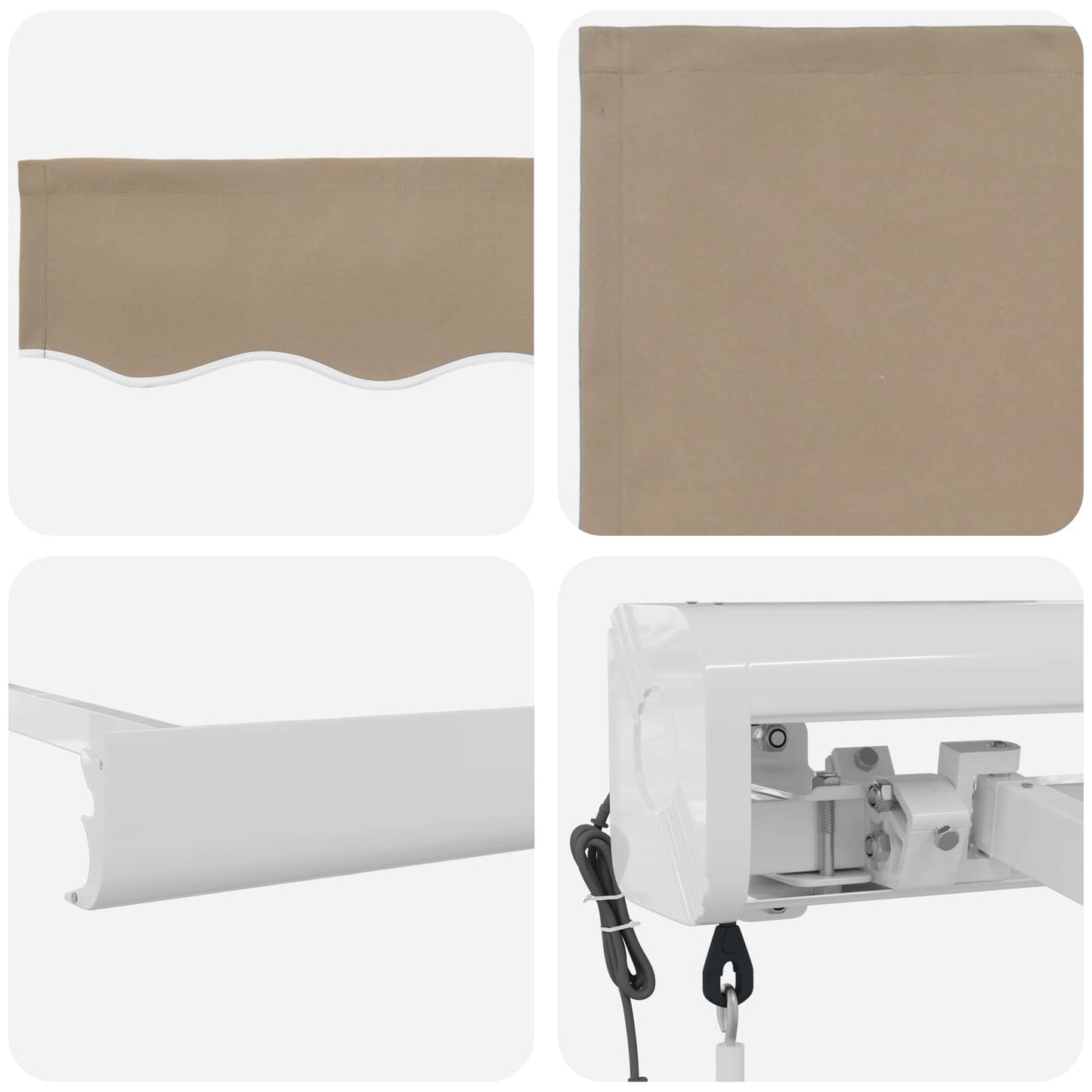 Markise Beige 350 x 250 x 165 cm Polyester und Aluminium