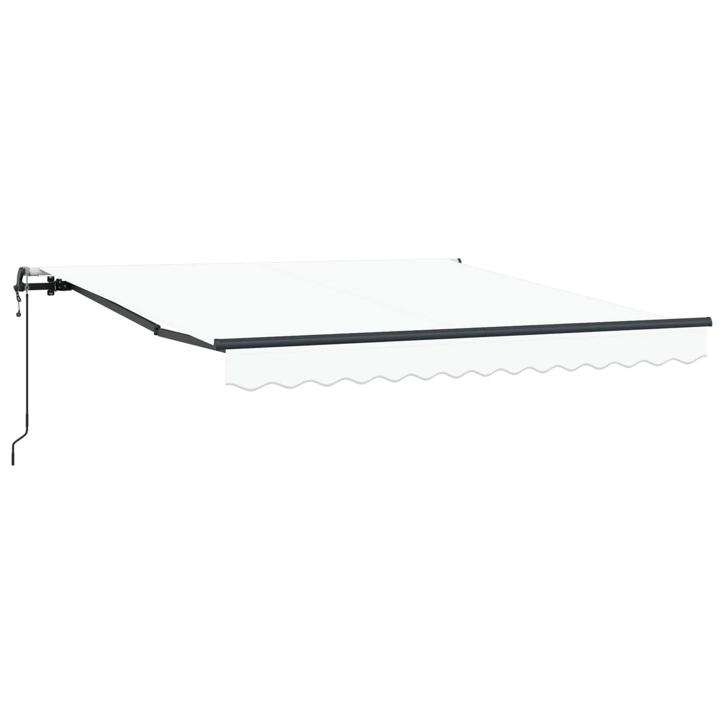 Einziehbare Markise Weiß 350 x 250 cm Stoff und Aluminium