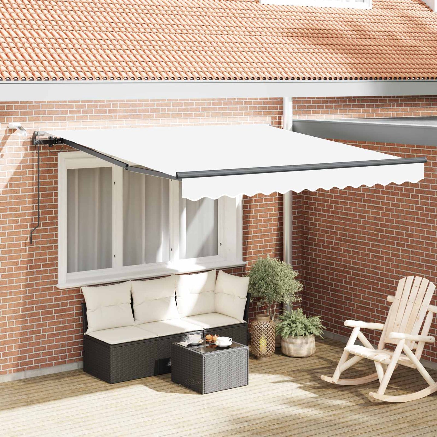 Markisenstoff mit Weiß 350 x 250 cm Polyester