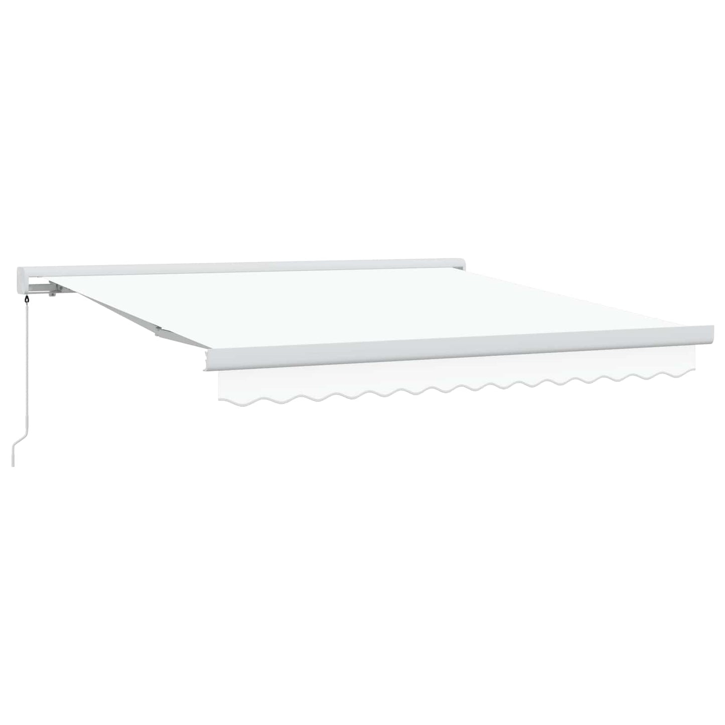 Einziehbare Markise Weiß 350 x 250 cm Stoff und Metall