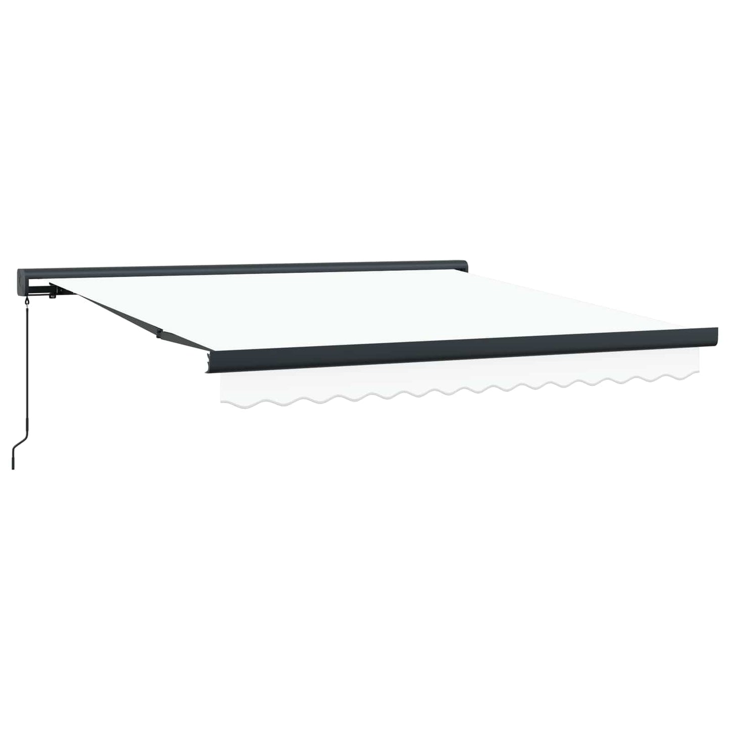 Einziehbare Markise Weiß 350 x 250 cm Stoff und Metall