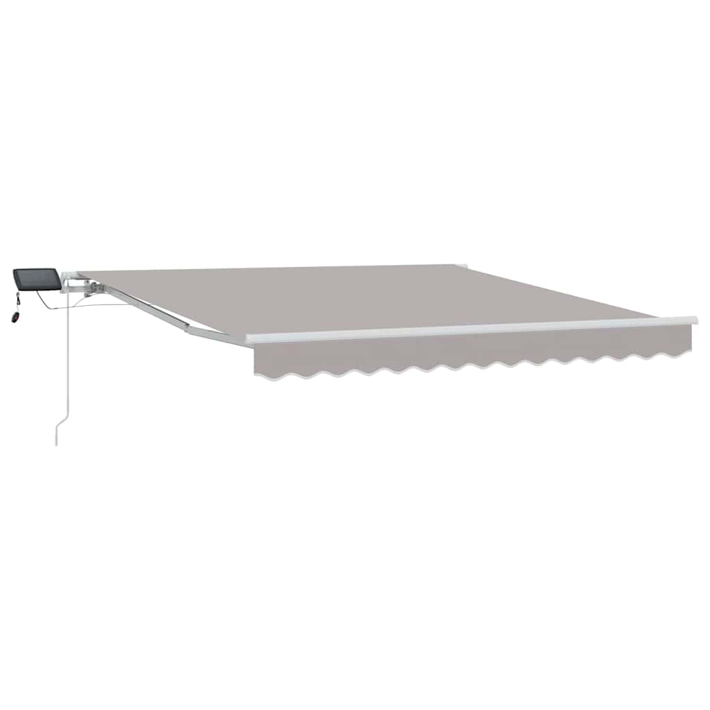 Einziehbare Markise Hellgrau 350 x 250 cm Stoff und Stahl