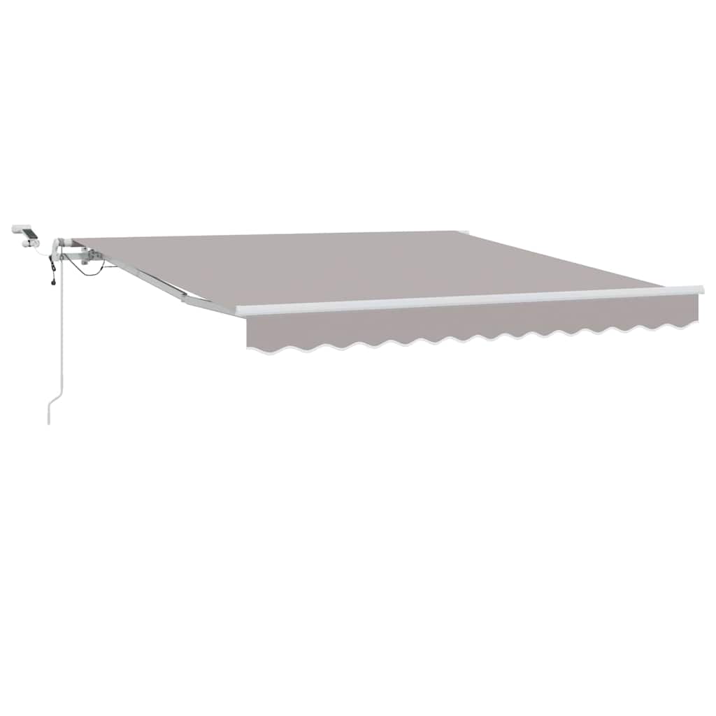 Einziehbare Markise Hellgrau 350 x 250 cm Polyester und Metall