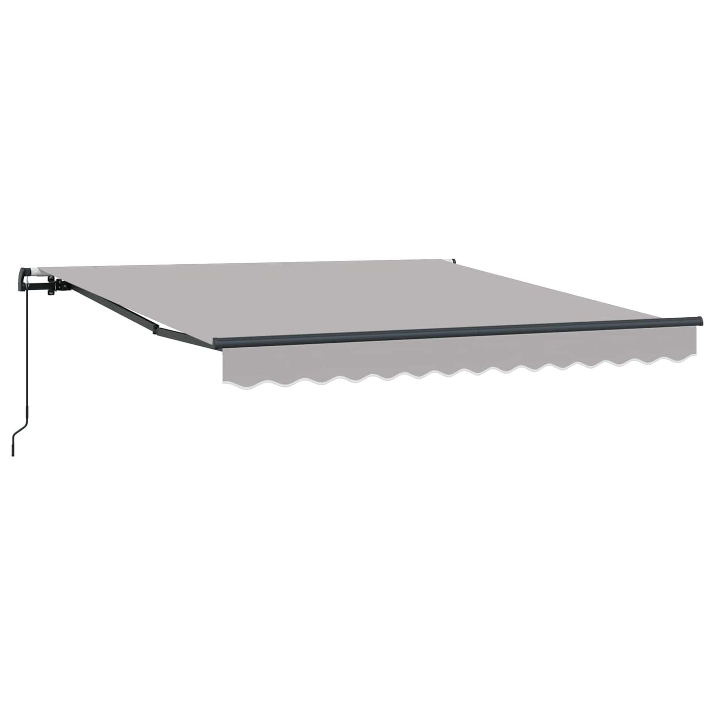 Einziehbare Markise Hellgrau 350 x 250 cm Polyester und Stahl