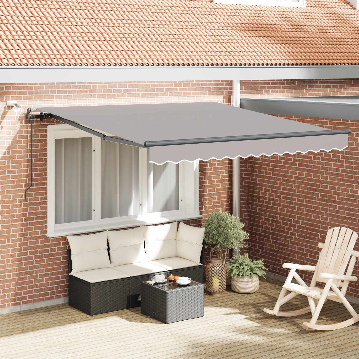 Markisenstoff mit Hellgrau 350 x 250 cm Polyester