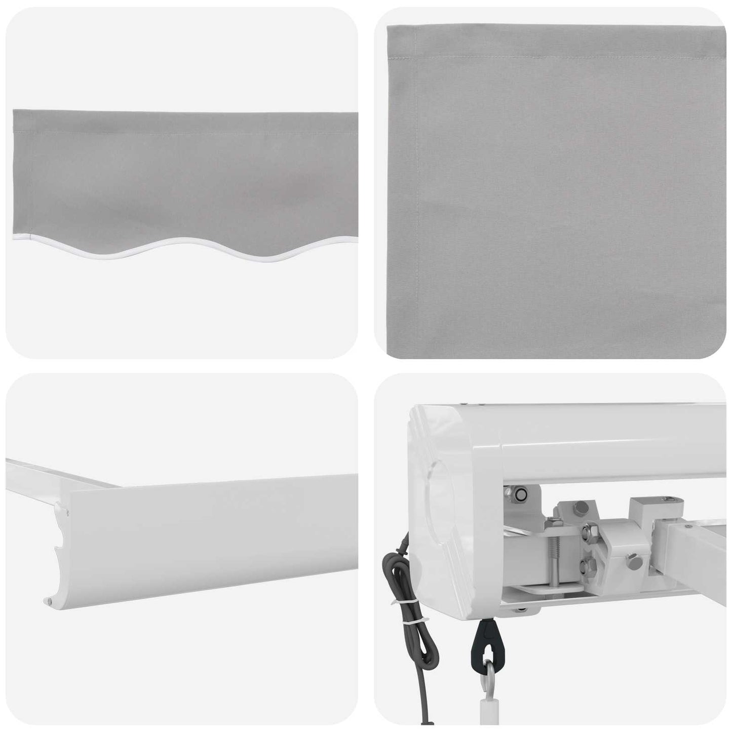 Markise Hellgrau 350 x 250 x 165 cm Polyester und Aluminium