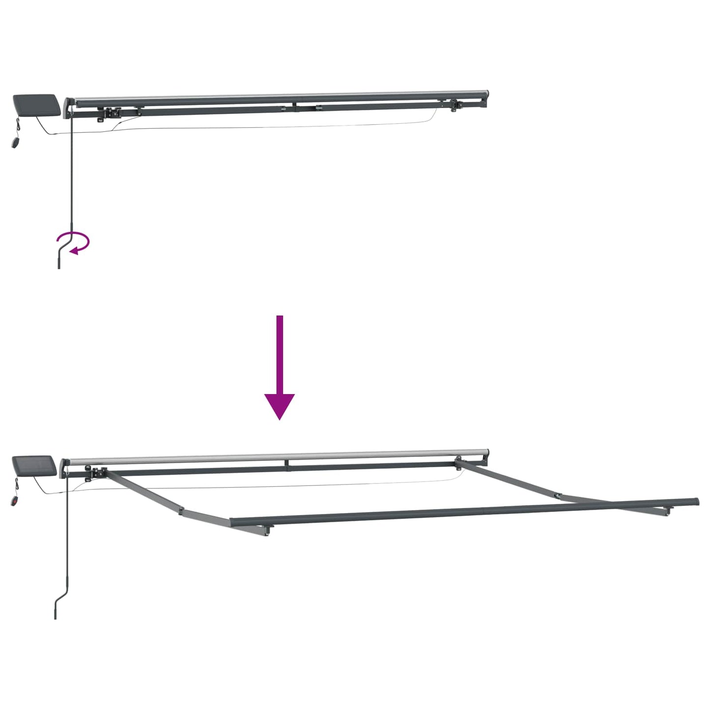Einziehbare Markise Grün und Gelb 350 x 250 cm Stoff