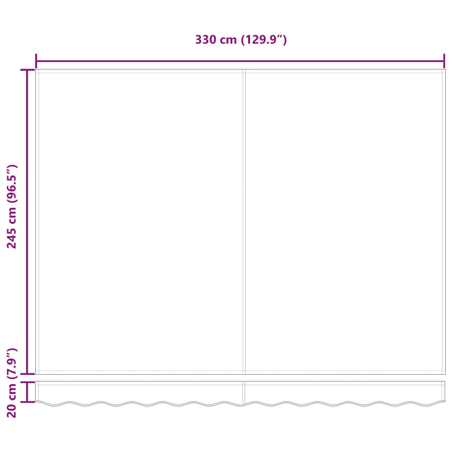 Markise Grün und Gelb 350 x 250 x 165 cm