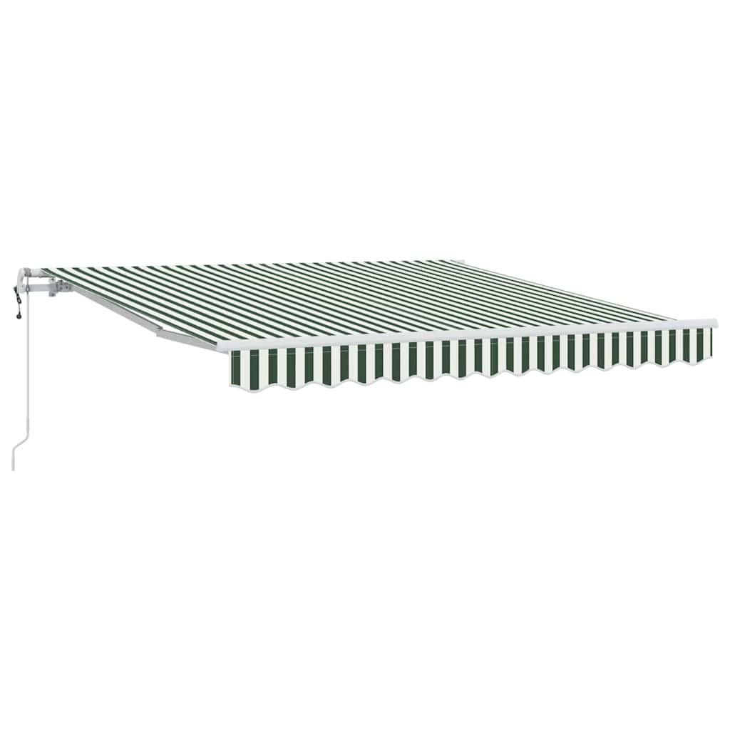 Elektrische ausziehbare Markise Grün und Weiß 350 x 250 cm