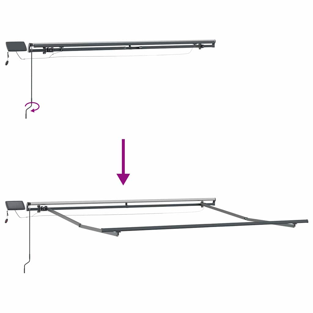 Einziehbare Markise Grün und Weiß 350 x 250 cm Stoff