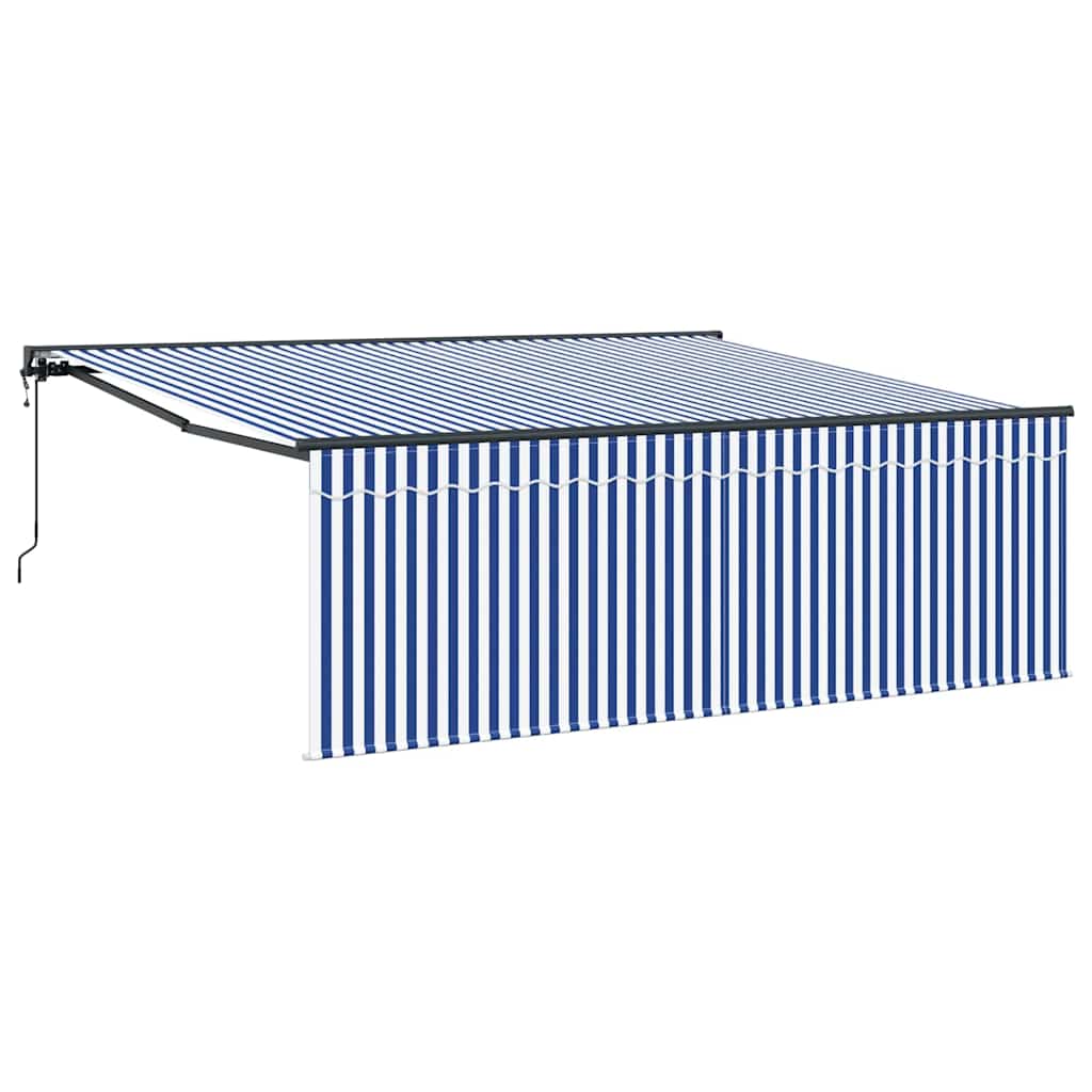 Einziehbare Markise Blau und Weiß 400 x 300 cm