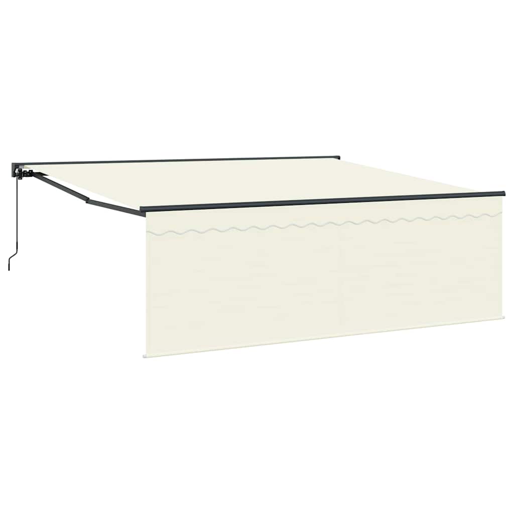 Einziehbare Markise Creme 400 x 300 cm Polyester und Aluminium