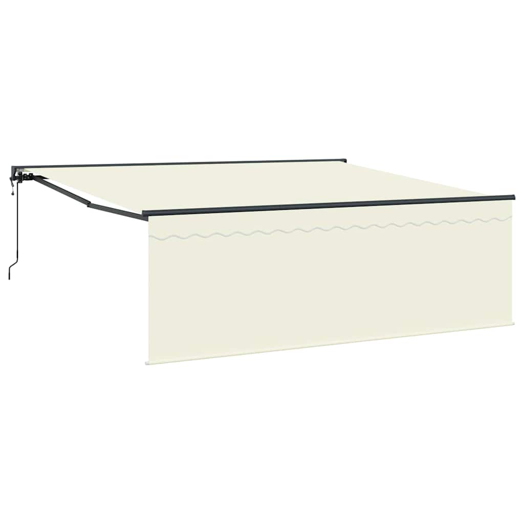 Einziehbare Markise Creme 400 x 300 cm Polyester und Aluminium