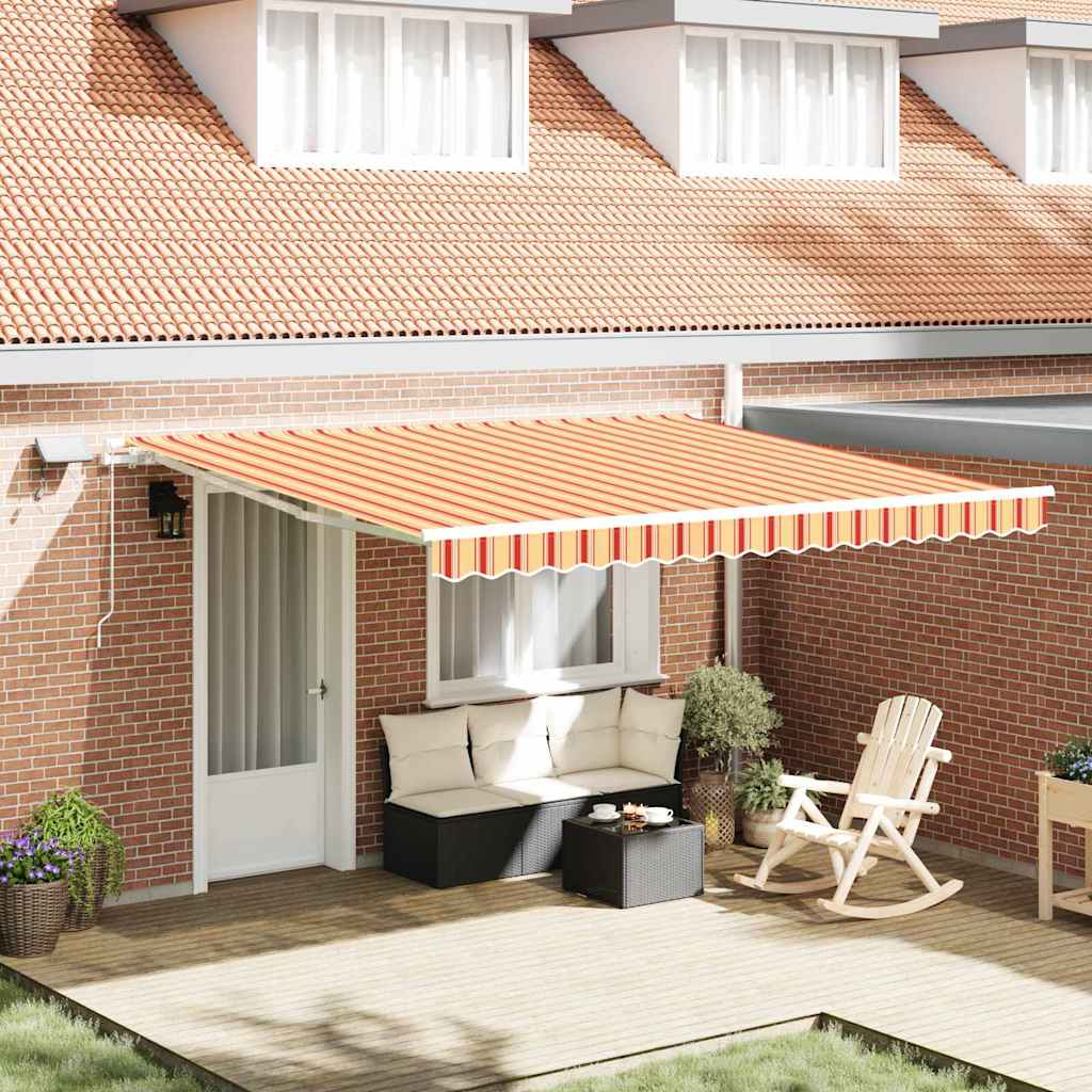 Einziehbare Markise mit Gelb und Orange 400 x 300 cm Stoff
