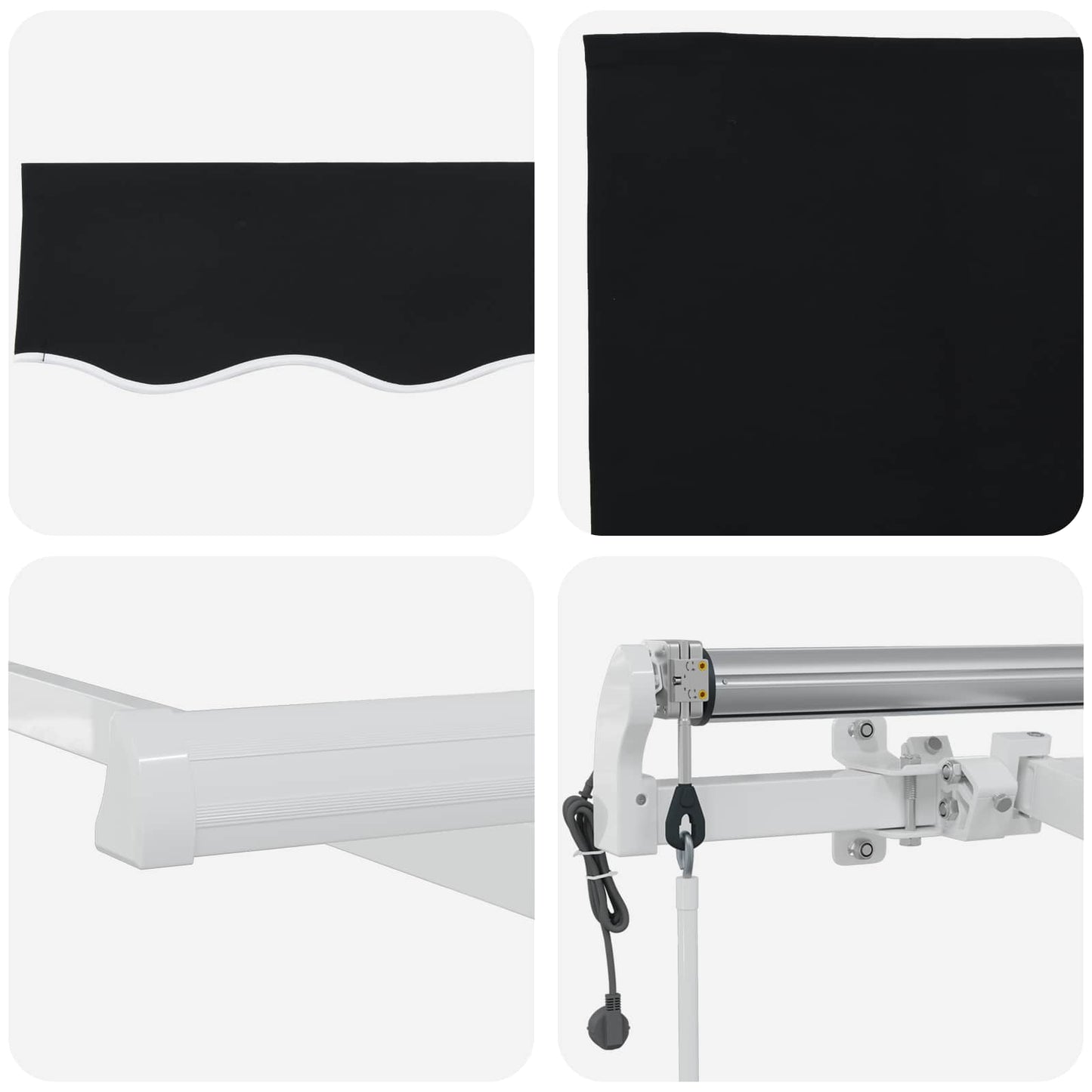 Elektrische ausziehbare Markise Schwarz 400 x 300 cm