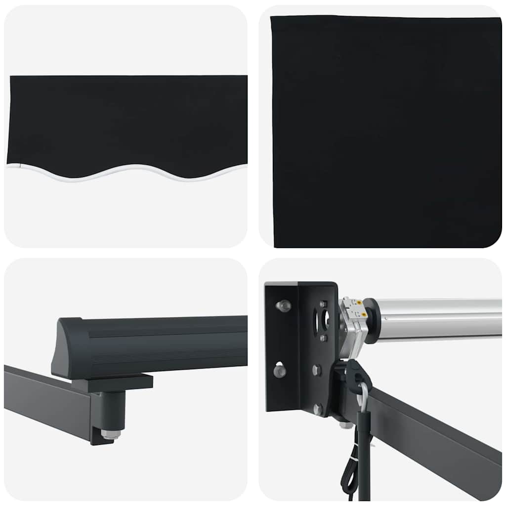Einziehbare Markise Schwarz 400 x 300 cm