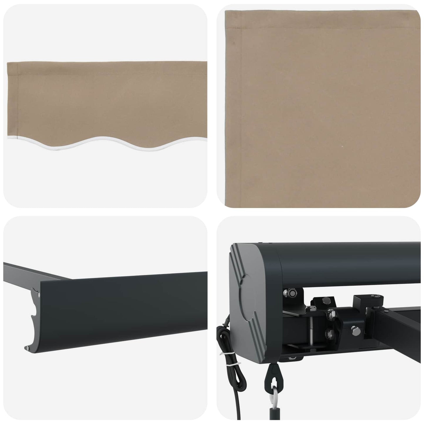 Markise Beige 400 x 300 cm Polyester und Aluminium
