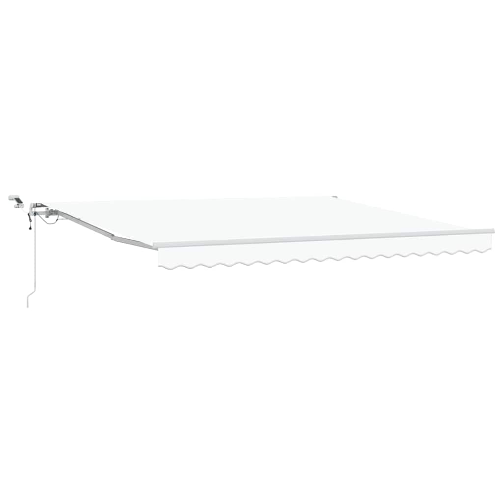 Einziehbare Markise Weiß 400 x 300 cm Polyester und Metall