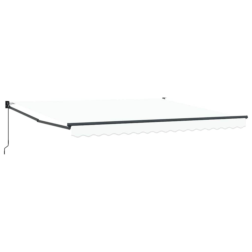 Einziehbare Markise Weiß 400 x 300 cm Polyester und Aluminium