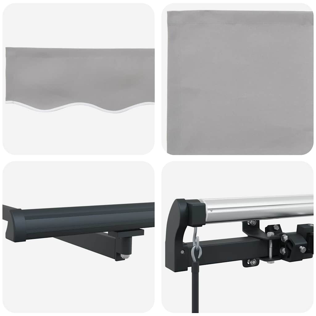 Einziehbare Markise Hellgrau 400 x 300 cm Polyester und Stahl