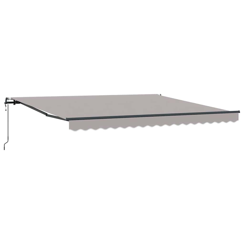 Einziehbare Markise Hellgrau 400 x 300 cm Stoff und Aluminium