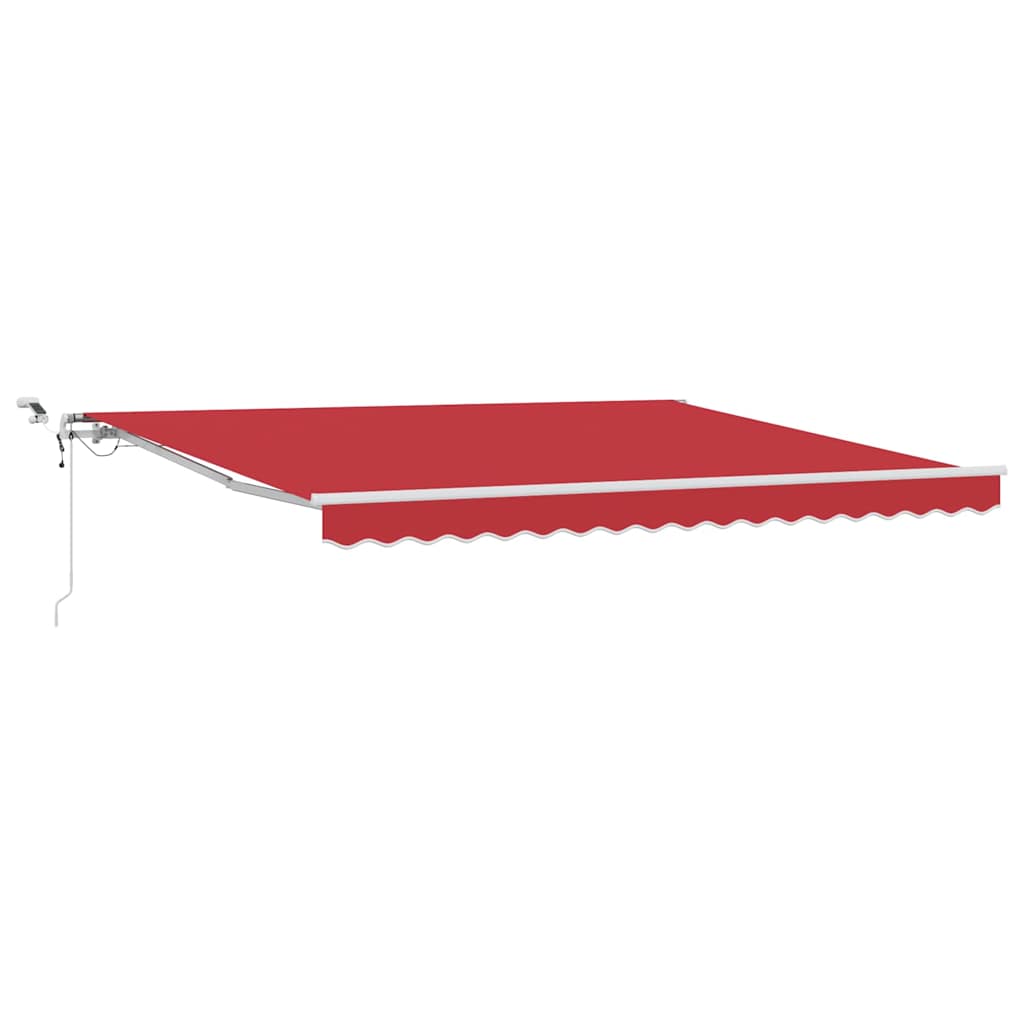 Einziehbare Markise Rot 400 x 300 cm Polyester und Metall