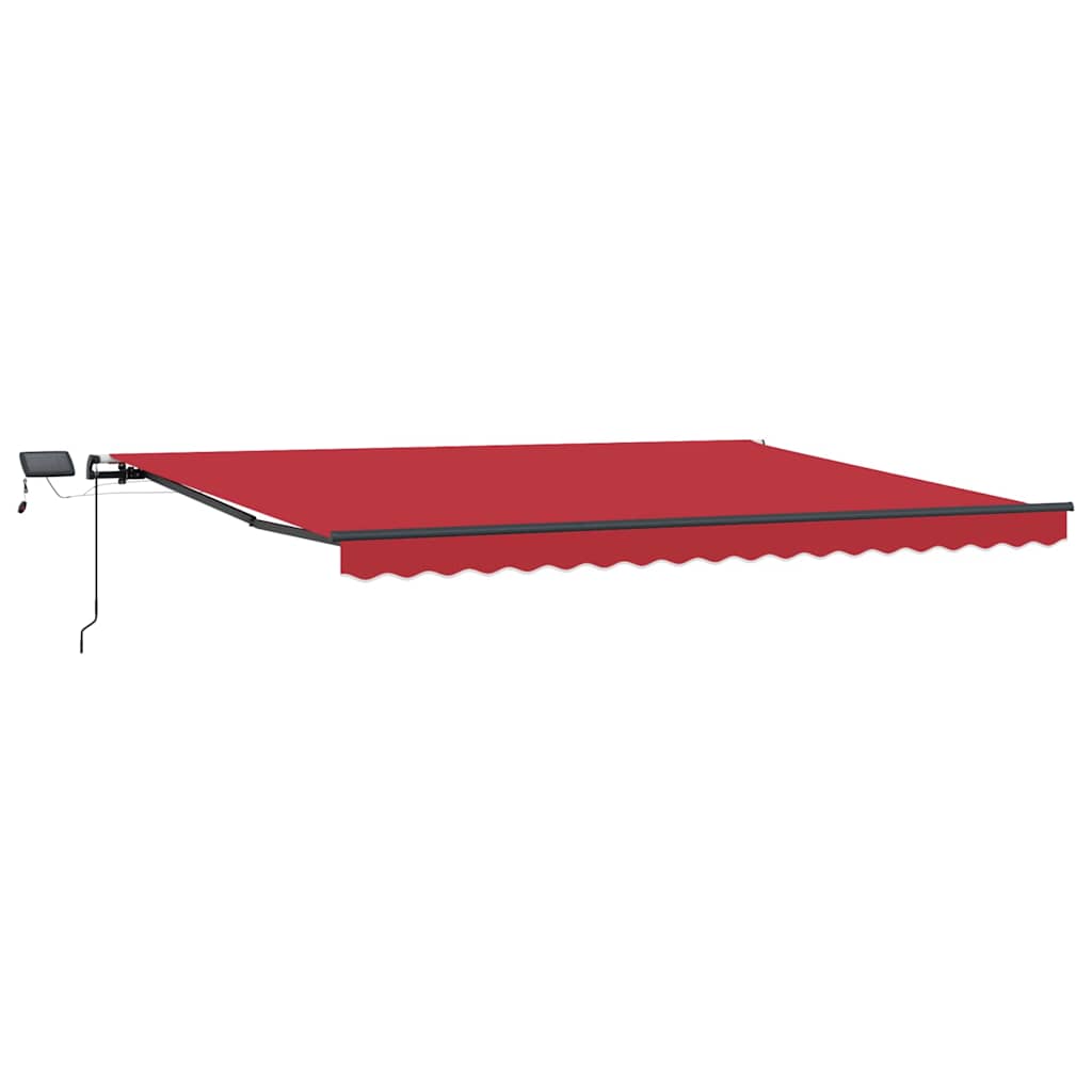 Einziehbare Markise mit LED-Lichtleisten Rot 400 x 300 cm Stoff