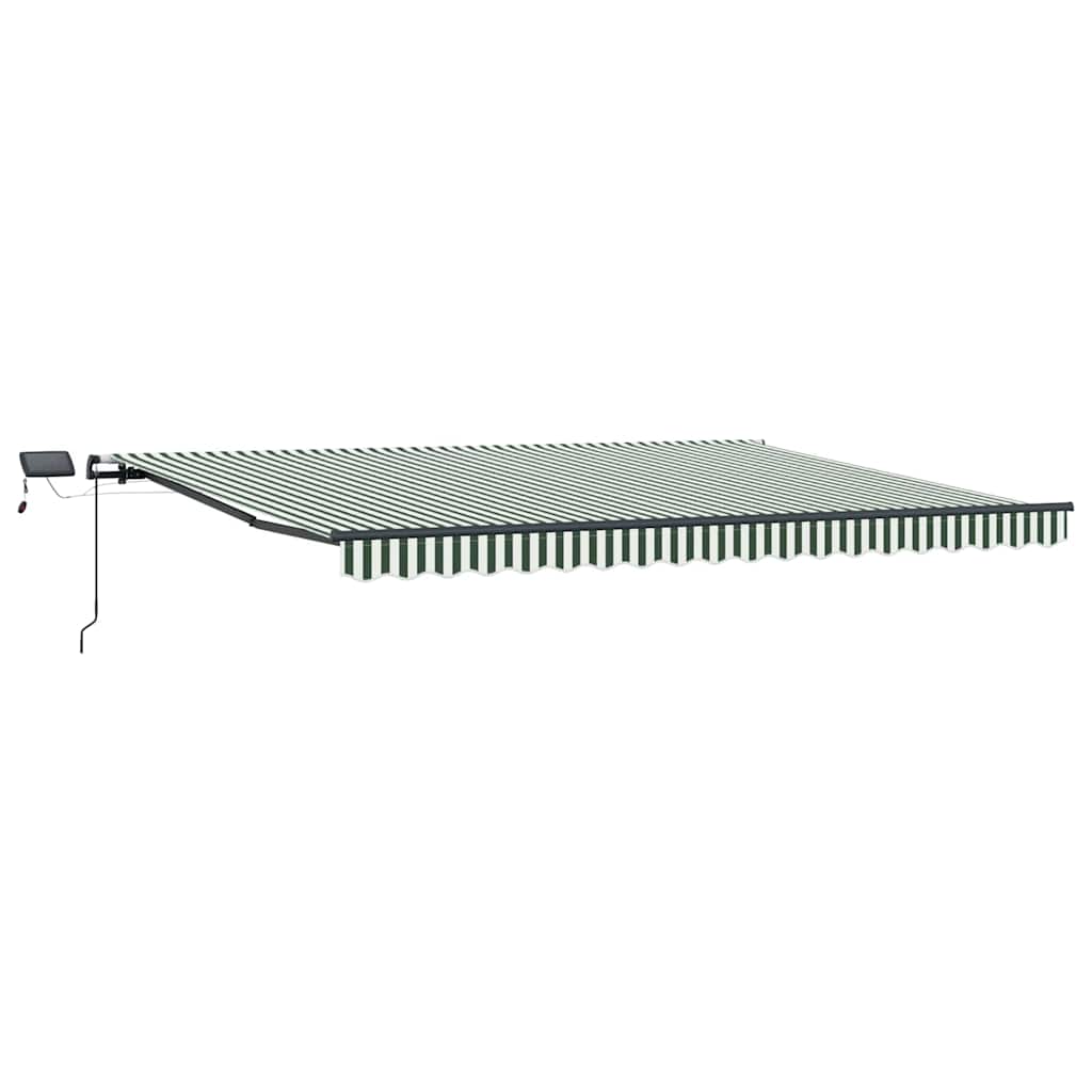 Einziehbare Markise Grün und Weiß 400 x 300 cm Stoff