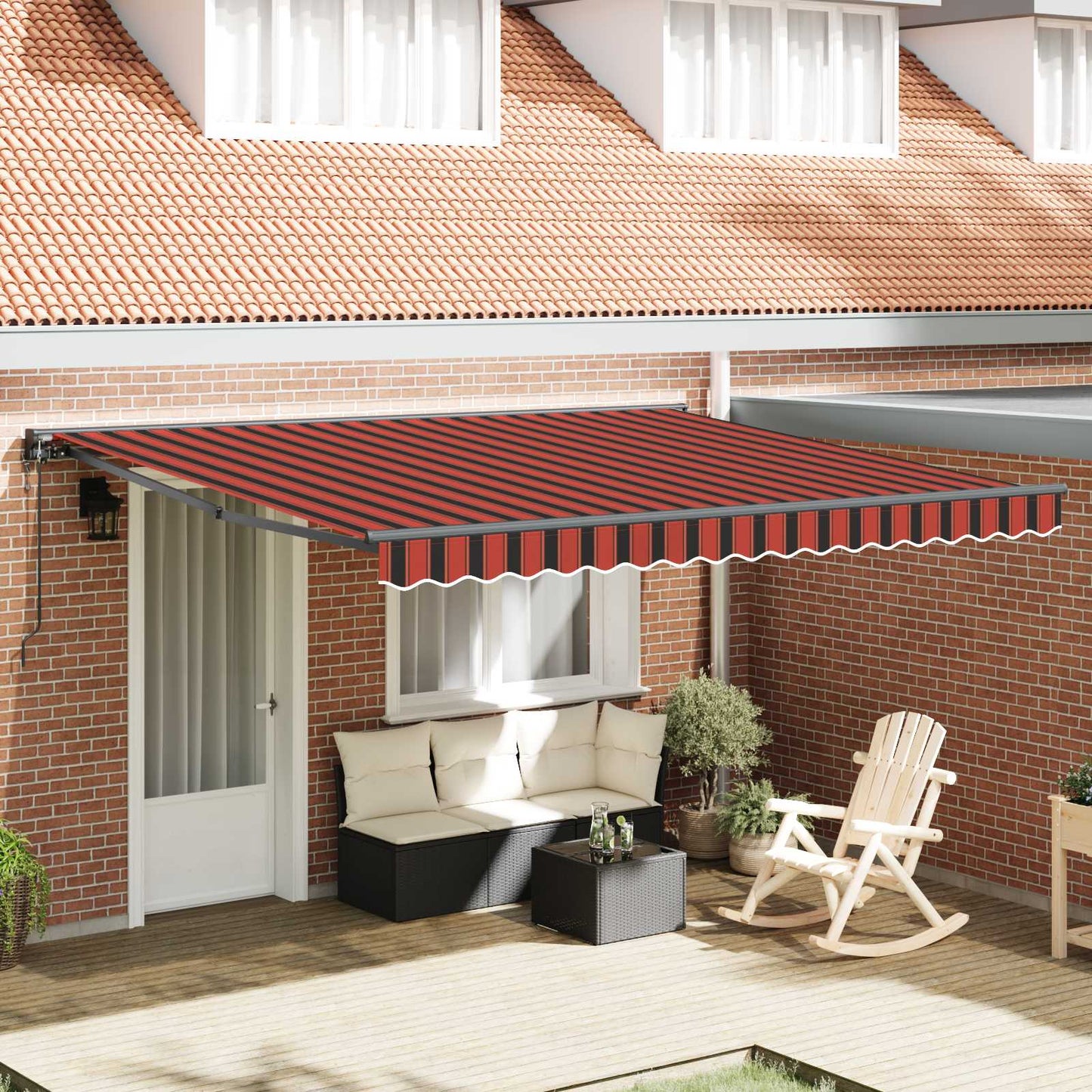 Markisenstoff mit Gelb und Orange 400 x 350 cm Polyester