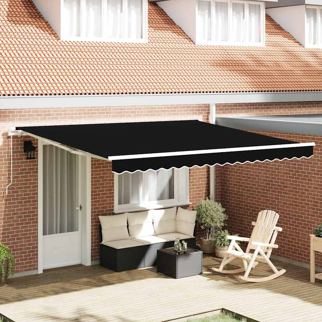Einziehbare Markise Schwarz 400 x 350 cm