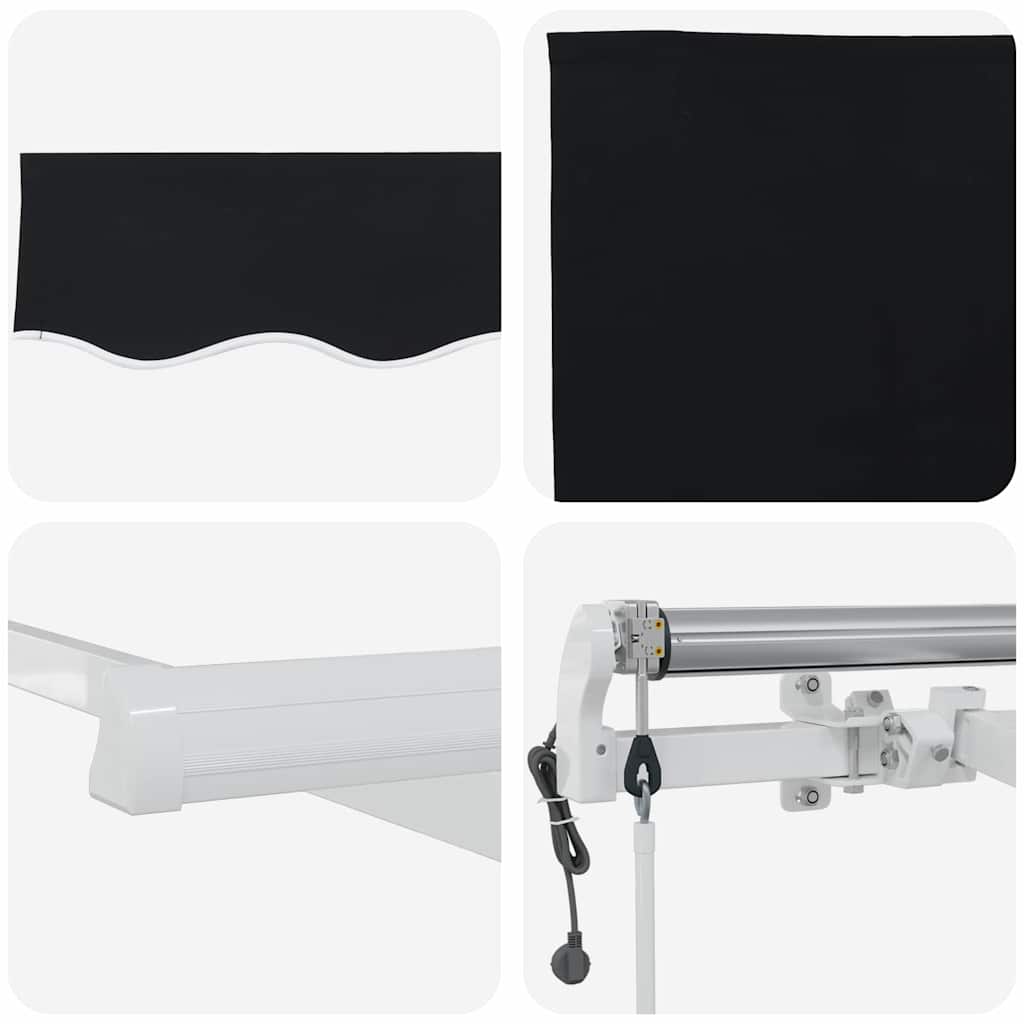 Elektrische ausziehbare Markise Schwarz 400 x 350 cm