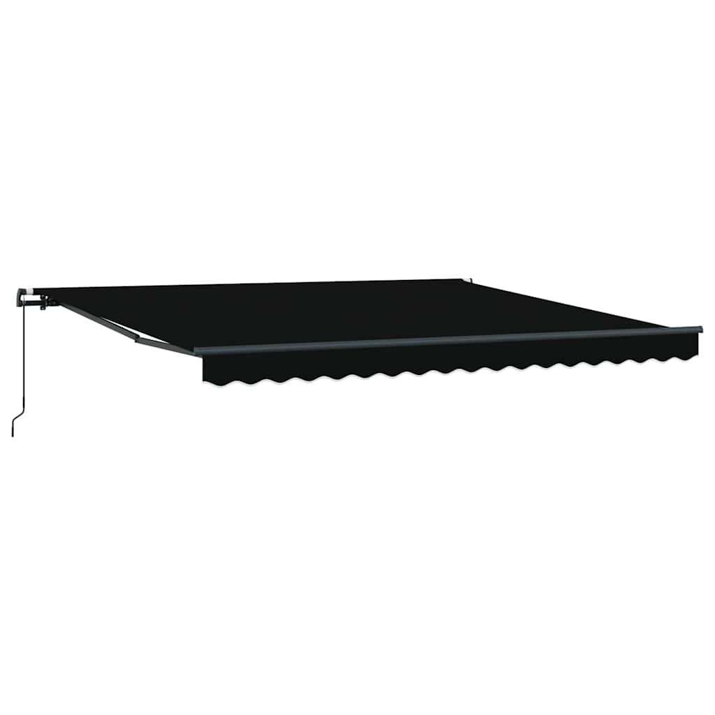 Einziehbare Markise Schwarz 400 x 350 cm Polyester und Stahl