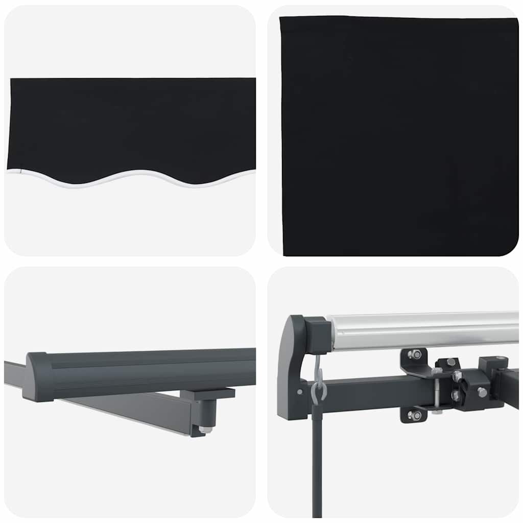 Einziehbare Markise Schwarz 400 x 350 cm Stoff
