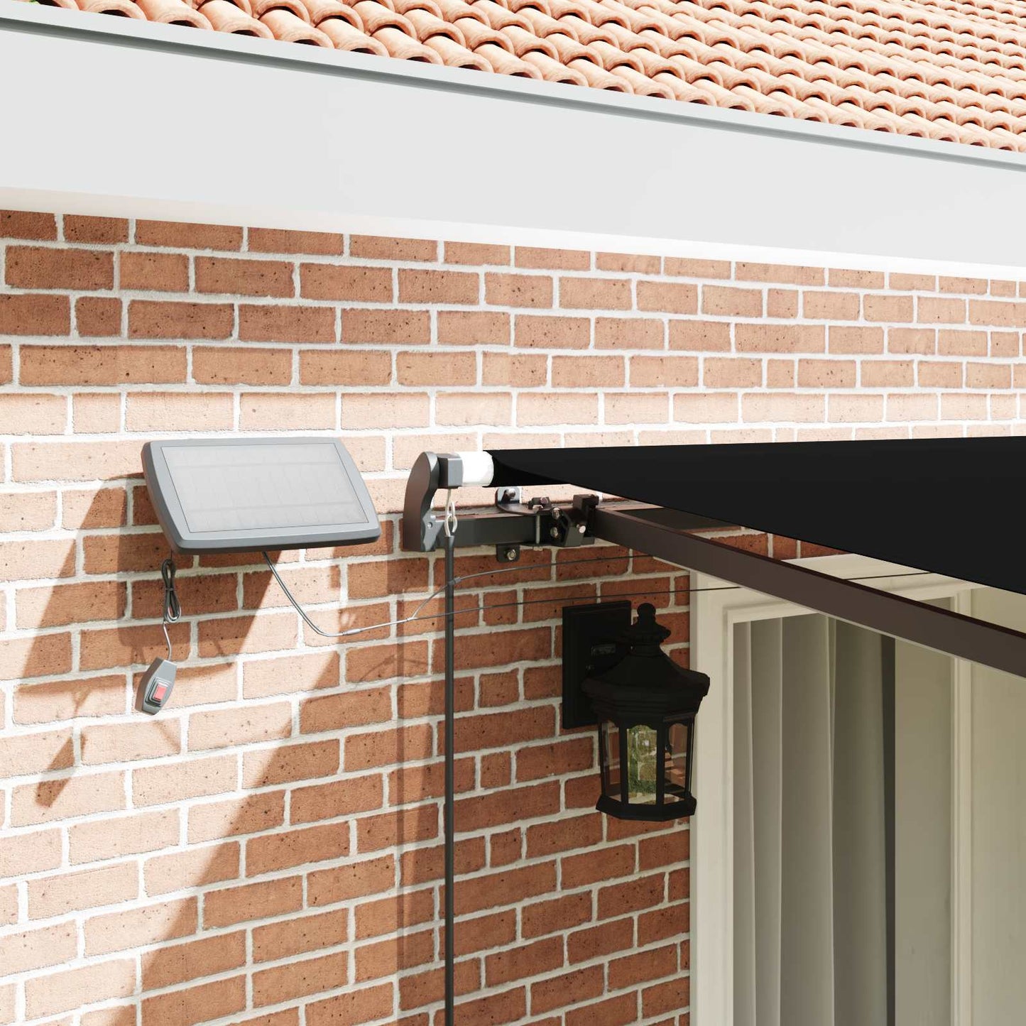 Einziehbare Markise Schwarz 400 x 350 cm Stoff